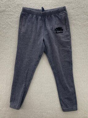 Roots Canada Sweatpants Mens L Blue Gray Athleisure Gym Comfort Sport Loungewear